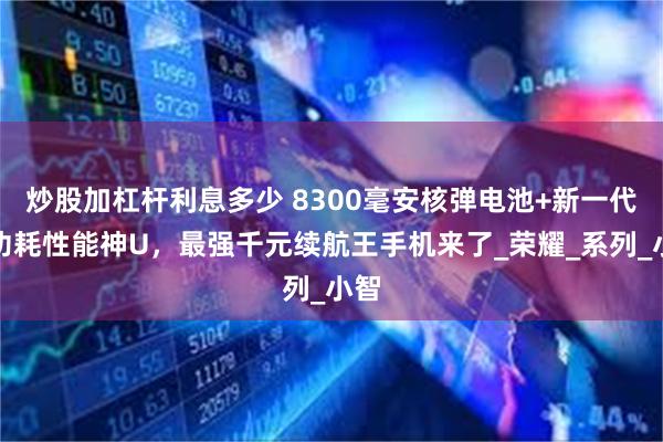 炒股加杠杆利息多少 8300毫安核弹电池+新一代低功耗性能神U，最强千元续航王手机来了_荣耀_系列_小智