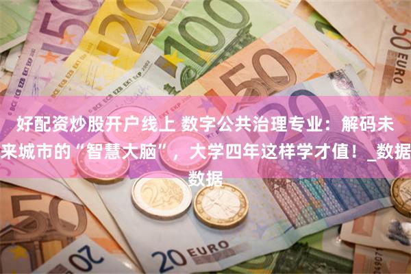 好配资炒股开户线上 数字公共治理专业：解码未来城市的“智慧大脑”，大学四年这样学才值！_数据