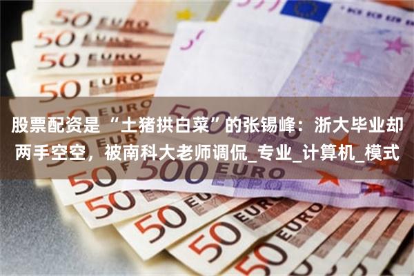 股票配资是 “土猪拱白菜”的张锡峰：浙大毕业却两手空空，被南科大老师调侃_专业_计算机_模式