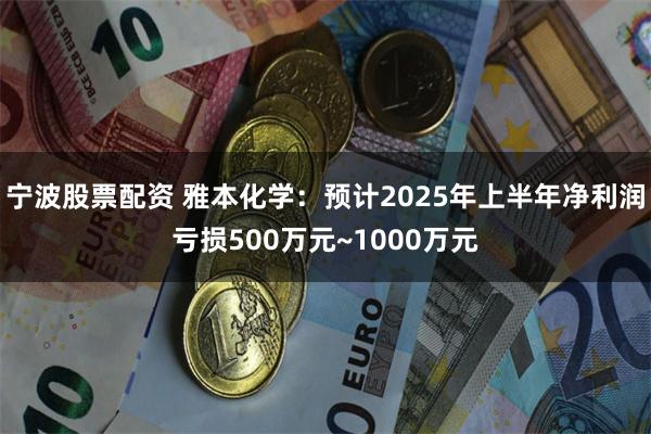 宁波股票配资 雅本化学：预计2025年上半年净利润亏损500万元~1000万元