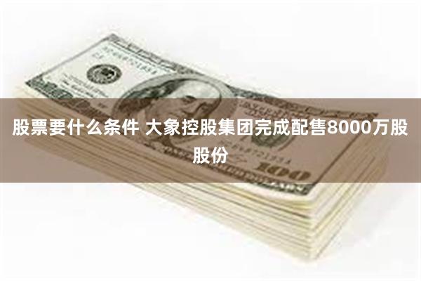 股票要什么条件 大象控股集团完成配售8000万股股份