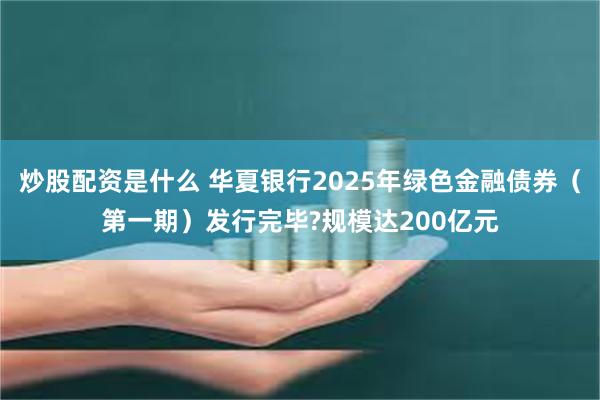 炒股配资是什么 华夏银行2025年绿色金融债券（第一期）发行完毕?规模达200亿元